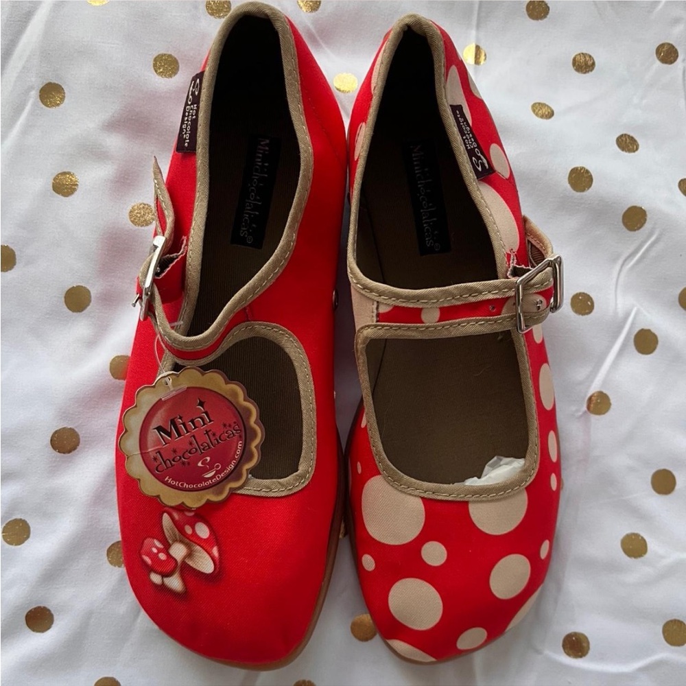 Red Polka Dot Mushroom Kids Shoes
